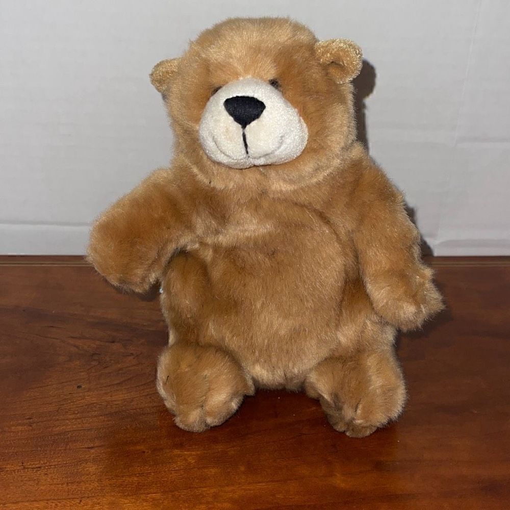 Charming  promo 8” brown teddy bear Russ plush stuffed animal toy ￼